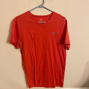 Medium Mens Hollister Light Red V-Neck T-Shirt